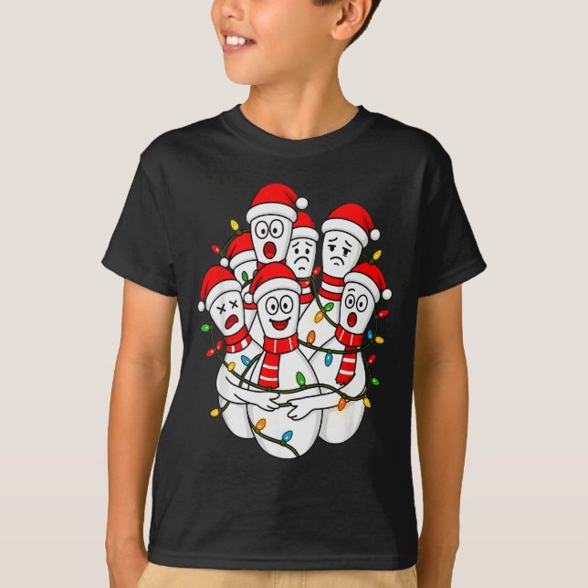 Camiseta Funny Christmas Bowling Santa Bowling Ns Team Men  (Anverso)