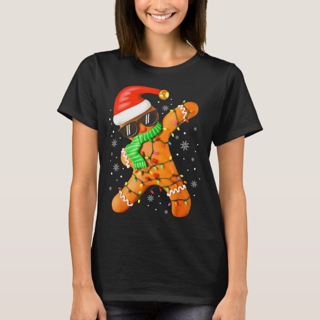 Camiseta Funny Christmas Boys Kids Dabbing Gingerbread Xmas (Anverso)