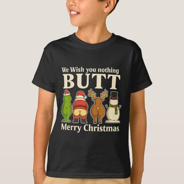Camiseta Funny Christmas Butt - We Wish You Merry Xmas  (Anverso)