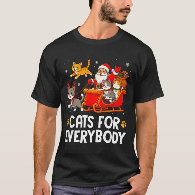 Camiseta Funny Christmas Cat Santa Xmas Pajamas Cats For Ev (Anverso)