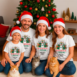 Camiseta Funny Christmas Cats Singing– Feed Me Custom Name
