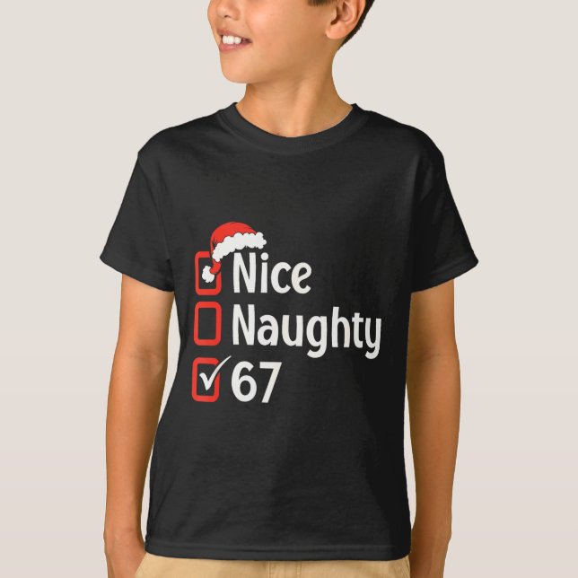 Camiseta Funny Christmas Checked List Nice Naughty 6 7 Meme (Anverso)