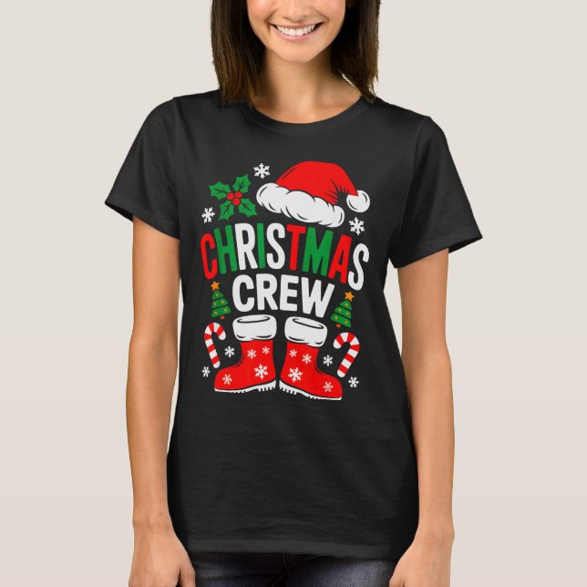 Camiseta Funny Christmas Crew Xmas Squad Santa Family Pajam (Anverso)