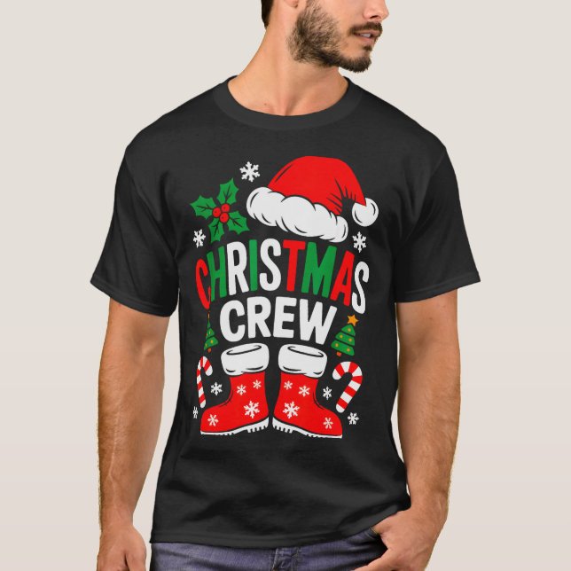 Camiseta Funny Christmas Crew Xmas Squad Santa Family Pajam (Anverso)