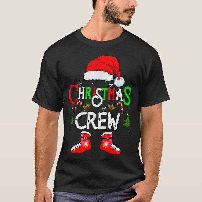 Camiseta Funny Christmas Crew Xmas Squad Santa Family Pajam (Anverso)