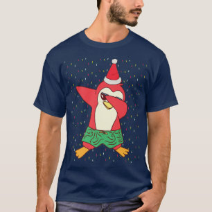 Camiseta Funny Christmas Dabbing Penguin Christmas Lights