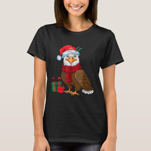 Camiseta Funny Christmas Eagle Patriotic Bald Eagle With Sa (Anverso)