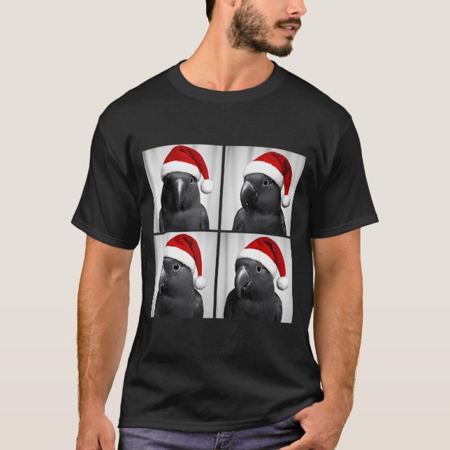 Camiseta Funny Christmas Eclectus Parrot Santa Photo Booth  (Anverso)