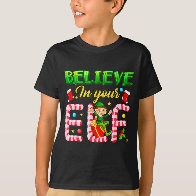 Camiseta Funny Christmas Elf Design Believe In Your Elf Men (Anverso)