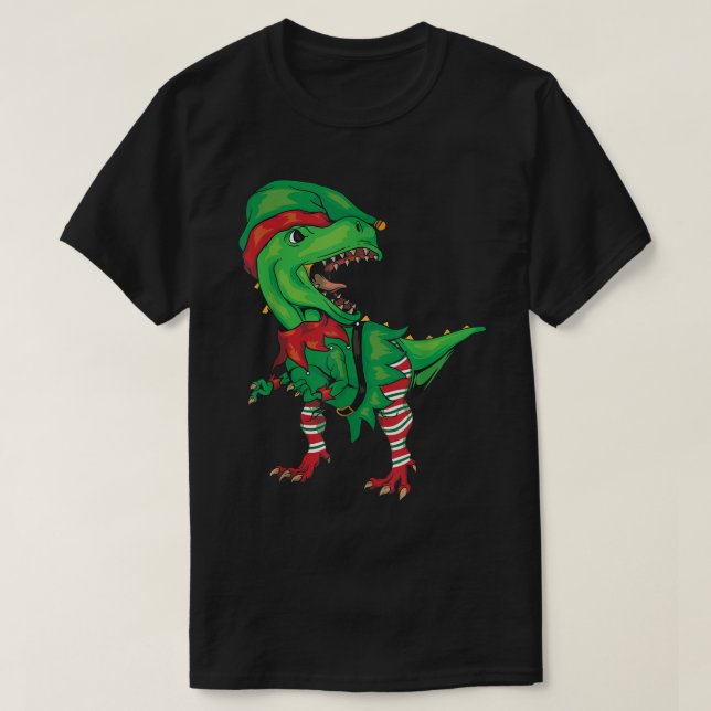 Camiseta Funny Christmas Elf T-Rex (Diseño del anverso)