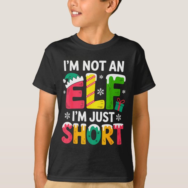 Camiseta Funny Christmas Family Pajamas I'm Not An Elf I'm  (Anverso)