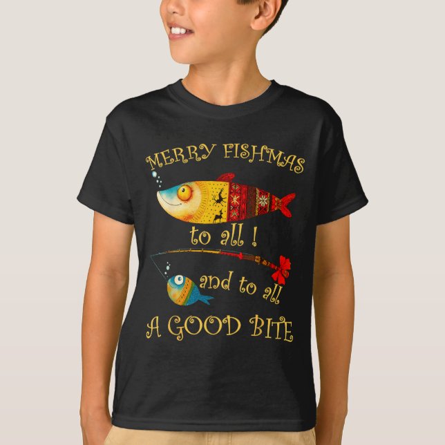 Camiseta Funny Christmas Fisherman's Merry Fishmas To All F (Anverso)