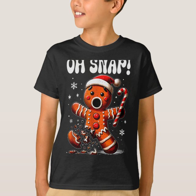Camiseta Funny Christmas Gingerbread Man Oh Snap Outfit Paj (Anverso)