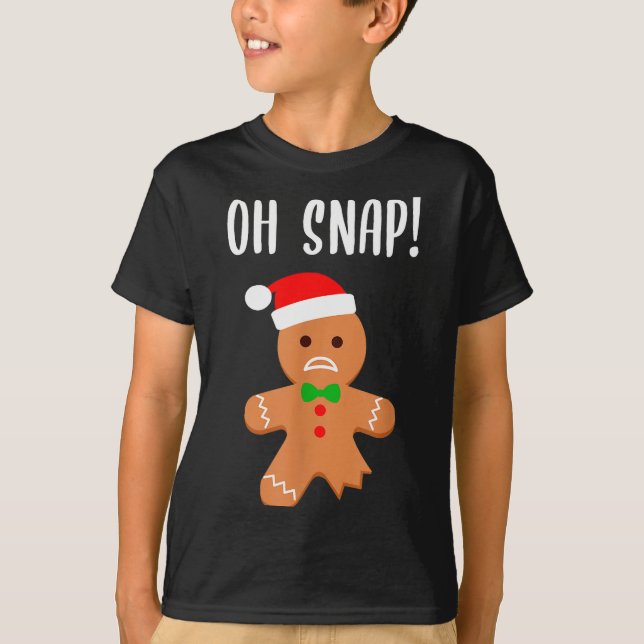 Camiseta Funny Christmas Gingerbread Man Oh Snap Outfit Paj (Anverso)