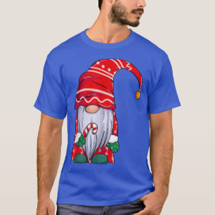Camiseta Funny Christmas Gnome Holding Candy Cane 