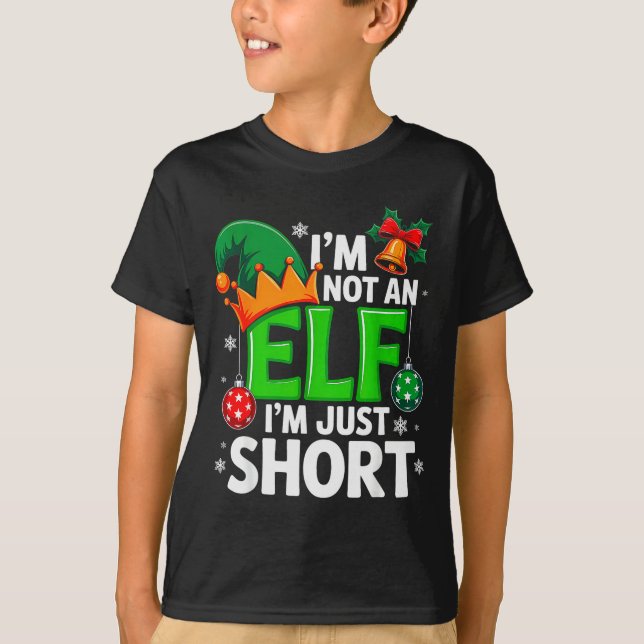 Camiseta Funny Christmas Im Not An Elf Just Short Xmas Men  (Anverso)