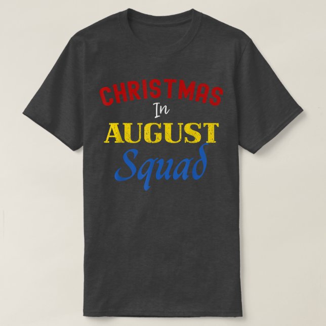 Camiseta Funny Christmas in August Squad Summer Group Santa (Diseño del anverso)
