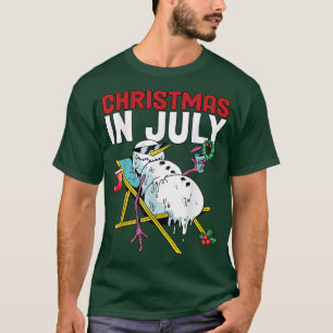 Camiseta Funny Christmas in July Snowman Reindeer Float Xma