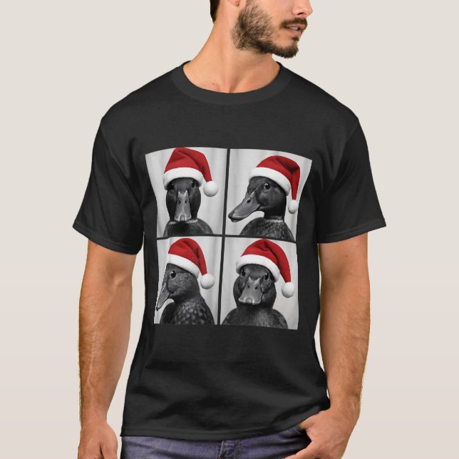 Camiseta Funny Christmas Mallard Duck Santa Photo Booth  (Anverso)