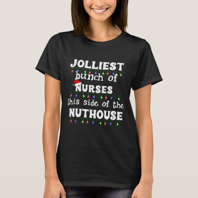 Camiseta Funny Christmas Matching Group Work Jolliest Bunch (Anverso)