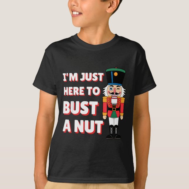 Camiseta Funny Christmas Nutcracker- Bust A Nut Funny Mens  (Anverso)