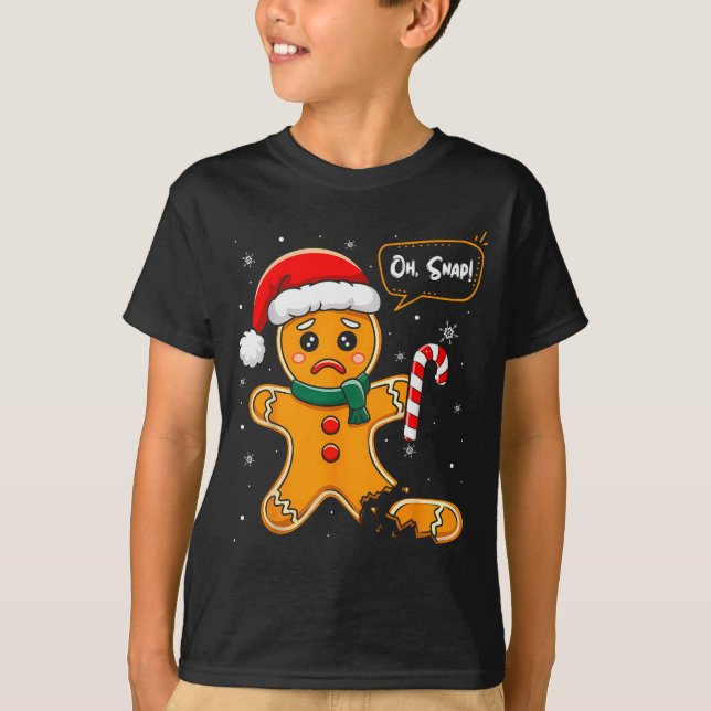 Camiseta Funny Christmas Oh Snap Gingerbread Man Cookie X M (Anverso)