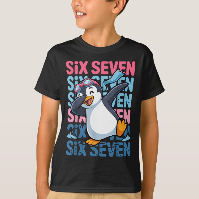 Camiseta Funny Christmas Penguin Dabbing Xmas Dab Six Seven (Anverso)