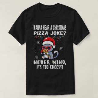 Camiseta Funny Christmas Pizza Joke Cat Shirt
