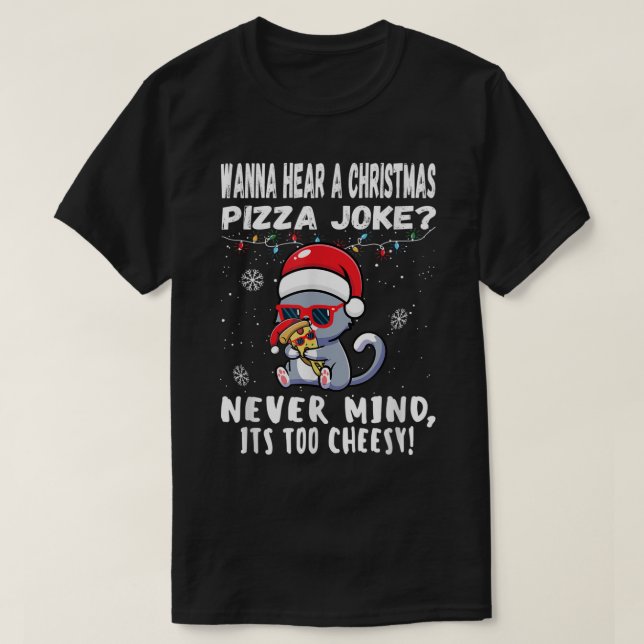 Camiseta Funny Christmas Pizza Joke Cat Shirt (Diseño del anverso)