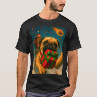 Camiseta Funny Christmas Pug Shirt - Selfie With Santa Xmas