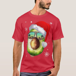 Camiseta Funny Christmas Santa Avocado Fruit Vegan Lover