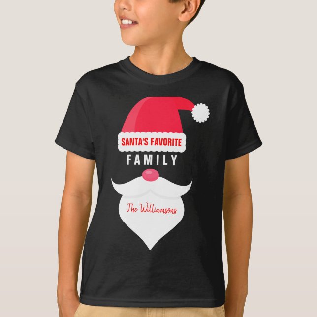 Camiseta Funny Christmas Santas Favorite Family  (Anverso)