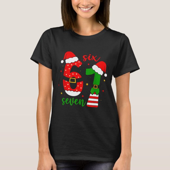 Camiseta Funny Christmas Six Seven 6 7 Meme Gen Alpha Slang (Anverso)