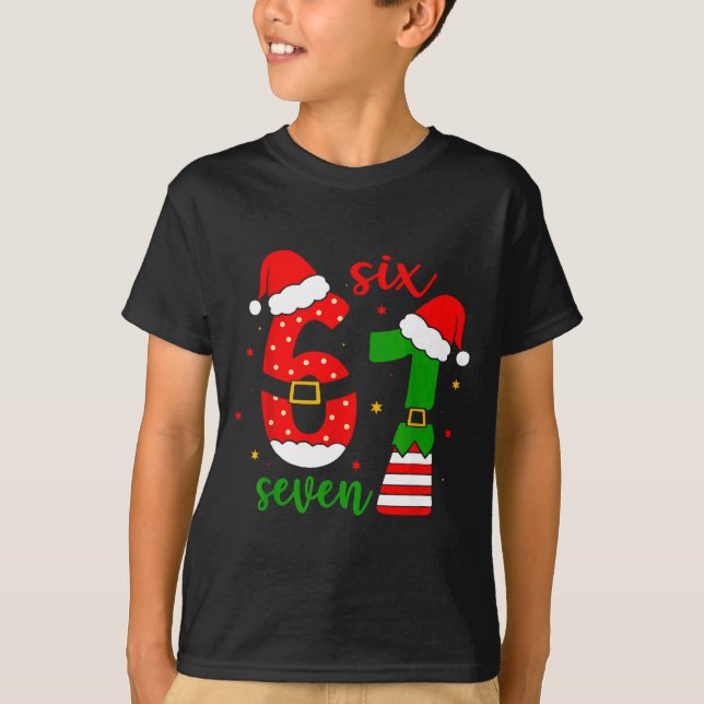 Camiseta Funny Christmas Six Seven 6 7 Meme Gen Alpha Slang (Anverso)