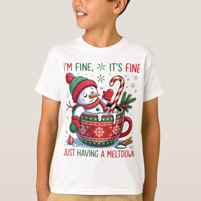 Camiseta Funny Christmas Snowman Boys T-shirt (Anverso)