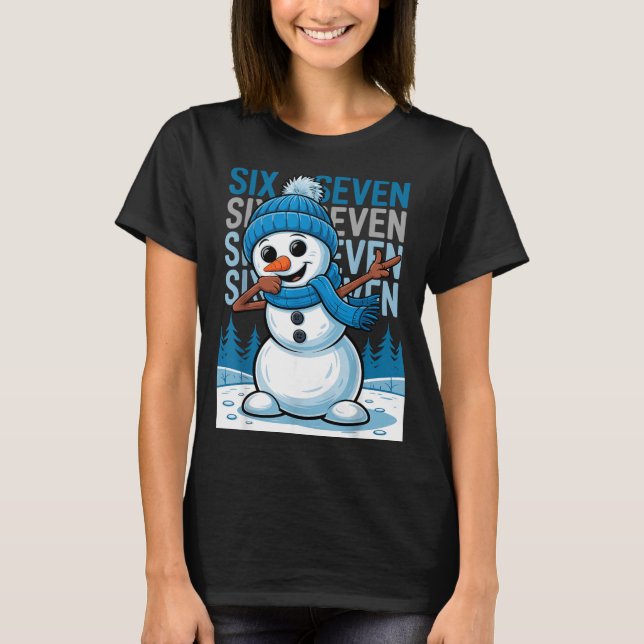 Camiseta Funny Christmas Snowman Dabbing Xmas Dab Six Seven (Anverso)
