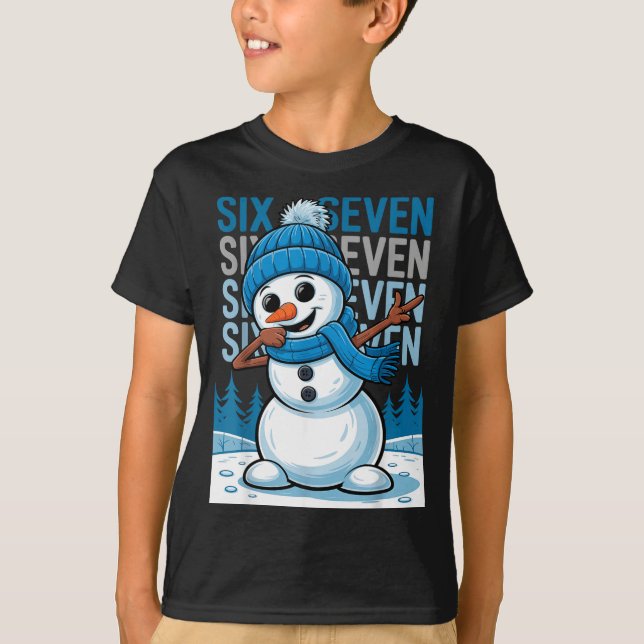 Camiseta Funny Christmas Snowman Dabbing Xmas Dab Six Seven (Anverso)