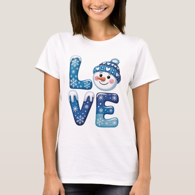 Camiseta Funny Christmas Snowman Love (Anverso)