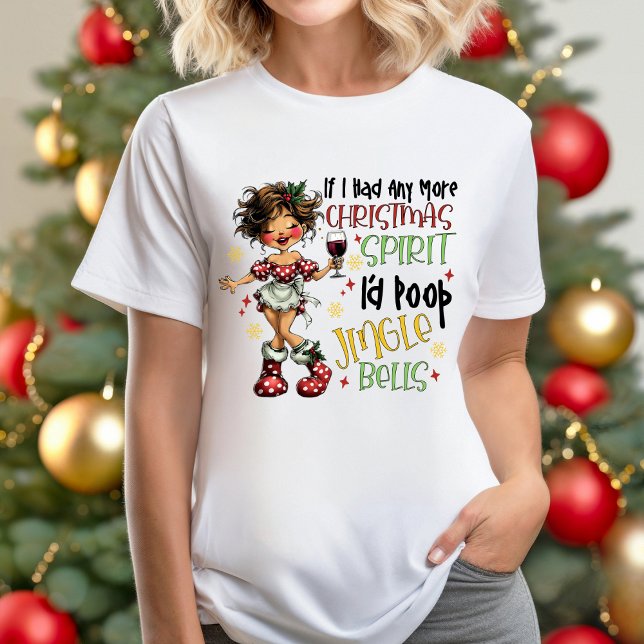Camiseta Funny Christmas Spirit T-shirt (Personalize this funny Christmas Spirit design. )