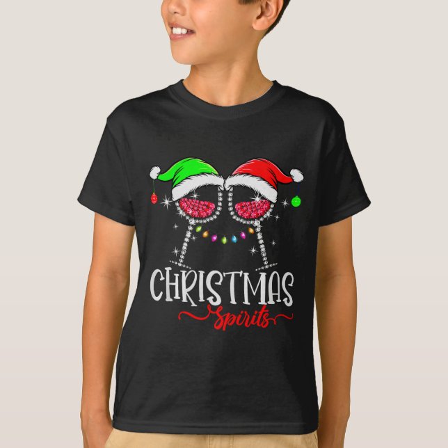 Camiseta Funny Christmas Srits Gles Of Wine Party Xmas Paja (Anverso)