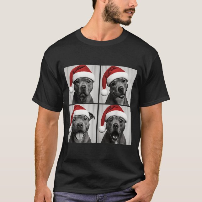 Camiseta Funny Christmas Staffordshire Bull Terrier Santa P (Anverso)