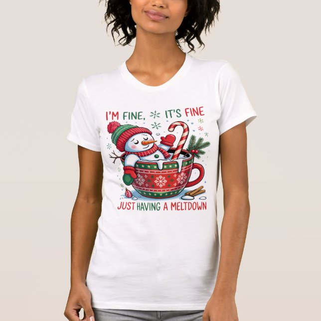 Camiseta Funny Christmas T-Shirt – “I'm Fine, It's Fine (Anverso)