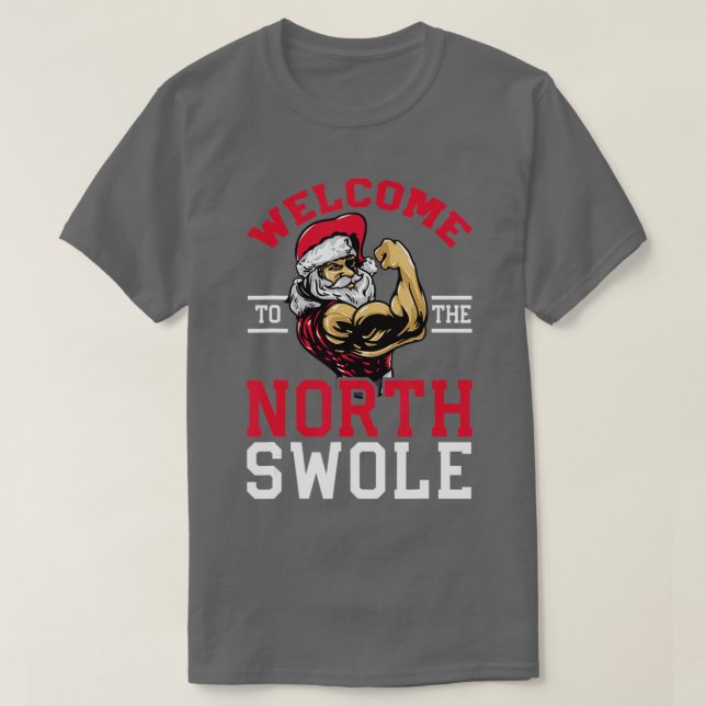 Camiseta Funny Christmas Weightlifting Workout  North Swole (Diseño del anverso)