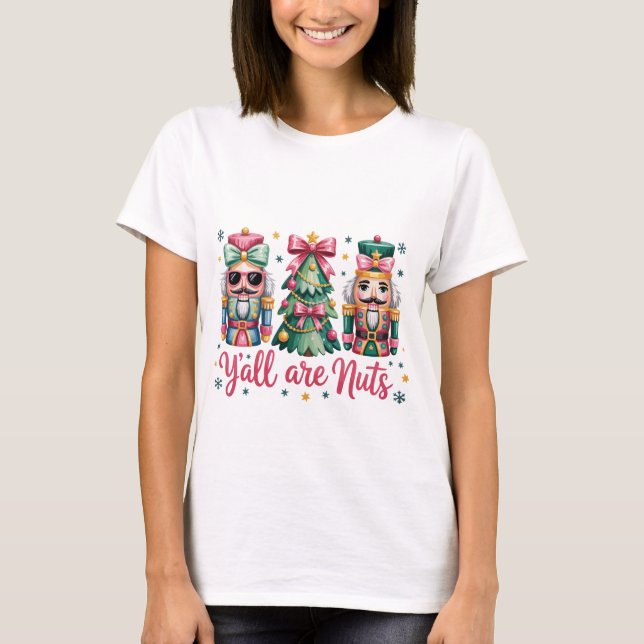 Camiseta Funny Christmas Y'all are Nuts T-shirt (Anverso)