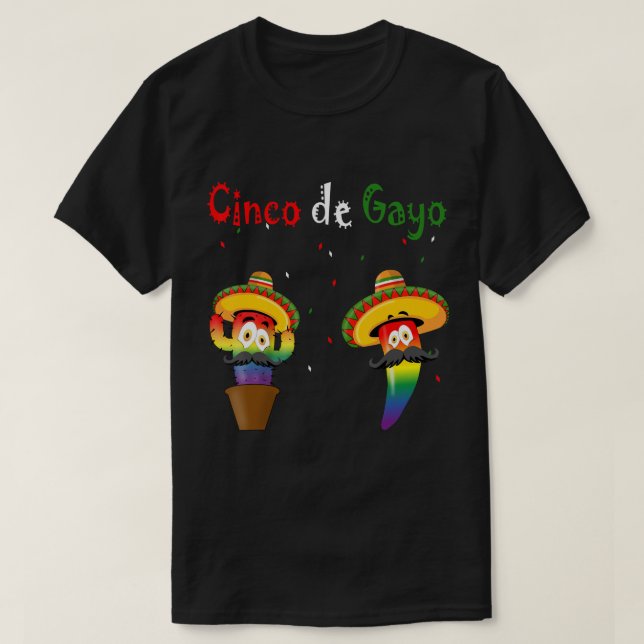 Camiseta Funny Cinco de Mayo Gayo Fiesta del orgullo gay po (Diseño del anverso)