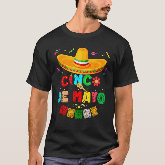Camiseta Funny Cinco De Mayo Mexican Guitar Cactus for Men  (Anverso)
