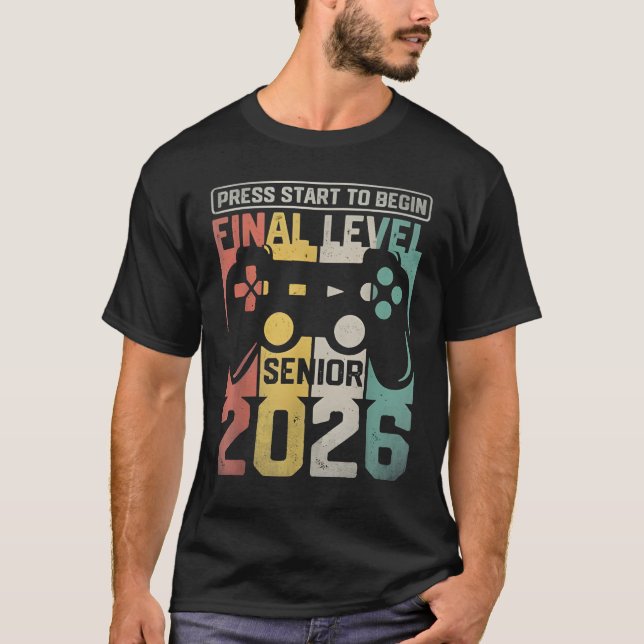 Camiseta Funny Class Of 2026 Gamer Senior 2026 Designs (Anverso)