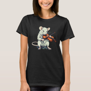 Camiseta Funny classic white Rodent interpreta Violin Music