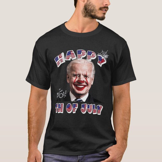 Camiseta Funny Clown Joe Biden Happy 4Th Of July For Hallow (Anverso)
