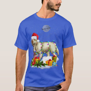 Camiseta Funny Clumber Spaniel Dog Christmas Lights Santa H
